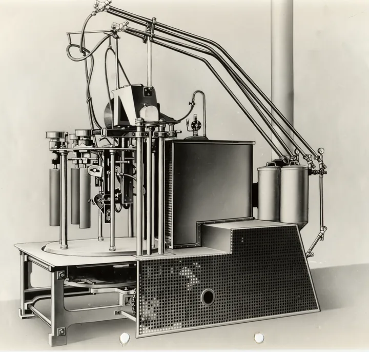 Historische Produktaufnahme eines Krautzberger Mehrstationen-Rundautomaten