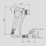 Pistola per distaccanti TFP 1: pistola manuale pneumatica: disegno