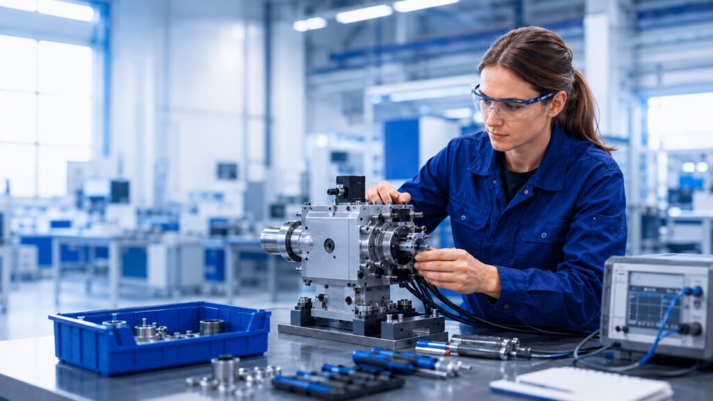 Montaggio e controllo di un gruppo tecnico presso la postazione di lavoro